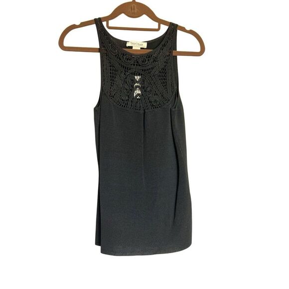 White House Black Market Tops - White House Black Market Tank Top Womens Small Black Crochet Soutache Trim NWT